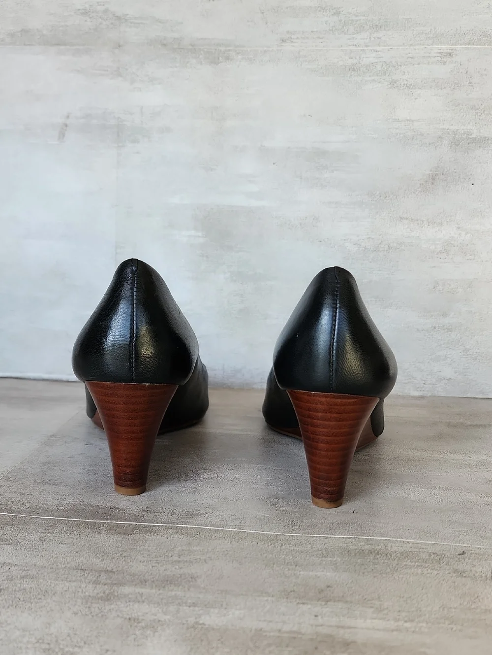 Tory Burch Black Lowell Peep Toe Wedge Pump Size 7.5